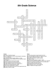 8th Grade Science crossword puzzle