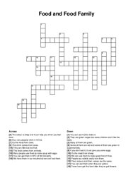 Food and Food Family crossword puzzle