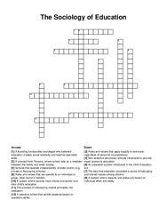 The Sociology of Education crossword puzzle