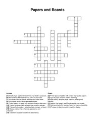 Papers and Boards crossword puzzle