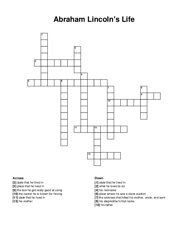 Abraham Lincolns Life crossword puzzle