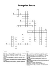 Enterprise Terms crossword puzzle