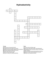 Hydroelectricity crossword puzzle