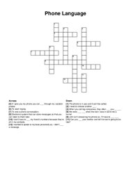 Phone Language crossword puzzle