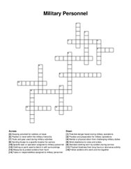 Military Personnel crossword puzzle