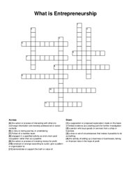 What is Entrepreneurship crossword puzzle
