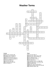 Weather Terms crossword puzzle