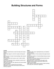Building Structures and Forms crossword puzzle