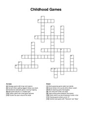 Childhood Games crossword puzzle