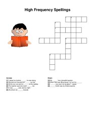 High Frequency Spellings crossword puzzle