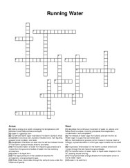 Running Water Crossword Puzzle