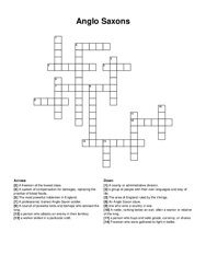 Anglo Saxons Crossword Puzzle