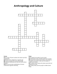 Anthropology and Culture crossword puzzle