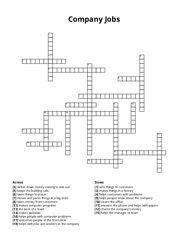 Company Jobs crossword puzzle