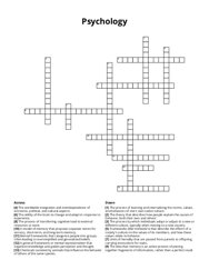 Psychology crossword puzzle