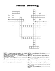 Internet Terminology crossword puzzle