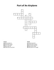 Part of An Airplane crossword puzzle