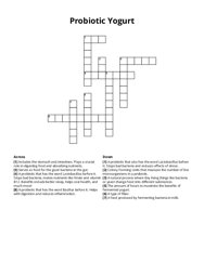 Probiotic Yogurt crossword puzzle