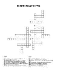 Hinduism Key Terms crossword puzzle