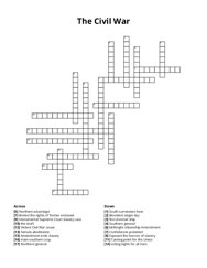 The Civil War crossword puzzle