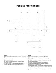 Positive Affirmations crossword puzzle
