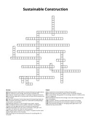 Sustainable Construction crossword puzzle