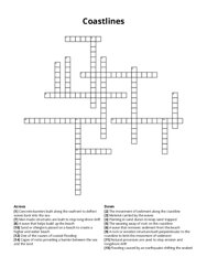 Coastlines crossword puzzle