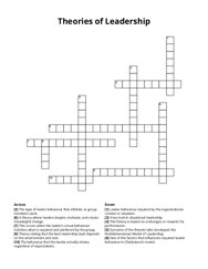 Theories of Leadership crossword puzzle