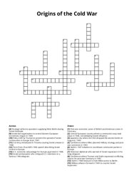 Origins of the Cold War crossword puzzle