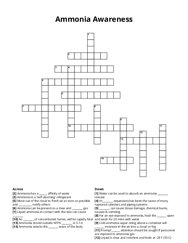 Ammonia Awareness crossword puzzle