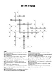 Technologies crossword puzzle