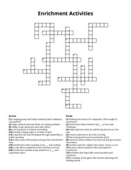 Enrichment Activities crossword puzzle