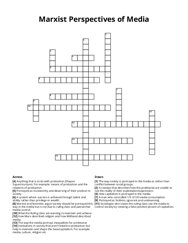 Marxist Perspectives of Media Crossword Puzzle