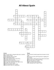 All About Spain crossword puzzle