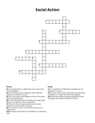 Social Action Crossword Puzzle