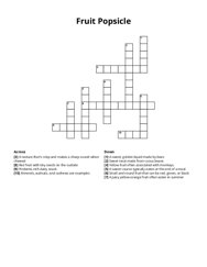 Fruit Popsicle Crossword Puzzle
