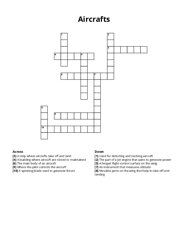 Aircrafts Crossword Puzzle