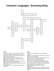 Computer Languages + Browsing Safely crossword puzzle
