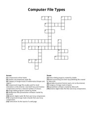 Computer File Types Crossword Puzzle