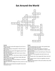 Eat Around the World Crossword Puzzle