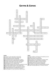 Germs & Genes crossword puzzle