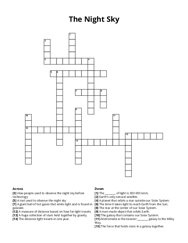The Night Sky crossword puzzle
