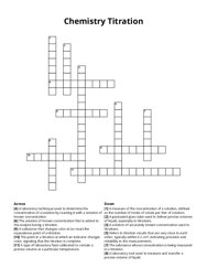 Chemistry Titration crossword puzzle