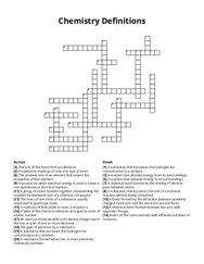 Chemistry Definitions crossword puzzle