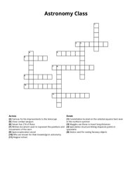Astronomy Class Crossword Puzzle
