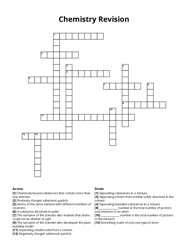 Chemistry Revision crossword puzzle