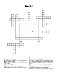 Glacier crossword puzzle
