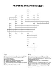Pharaohs and Ancient Egypt crossword puzzle