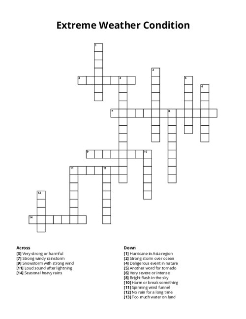 Extreme Weather Condition Crossword Puzzle