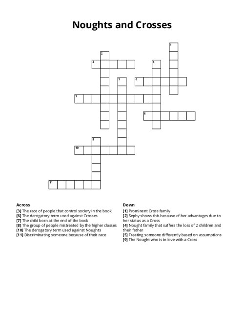 Noughts and Crosses Crossword Puzzle